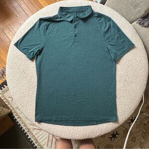 Mens lululemon dark teal green short sleeved polo